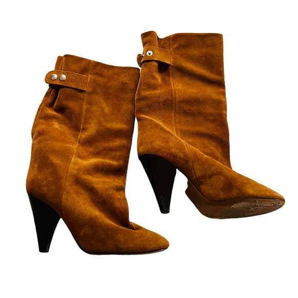 Isabel Marant Lakfee Brown Suede Booties Size 37 - Picture 2 of 10